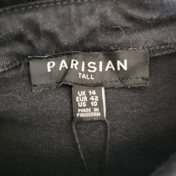 Belted Western Dress Women US 10 UK 14 Charcoal Grey Bodycon ASOS Parisian Tall - Picture 4 of 16